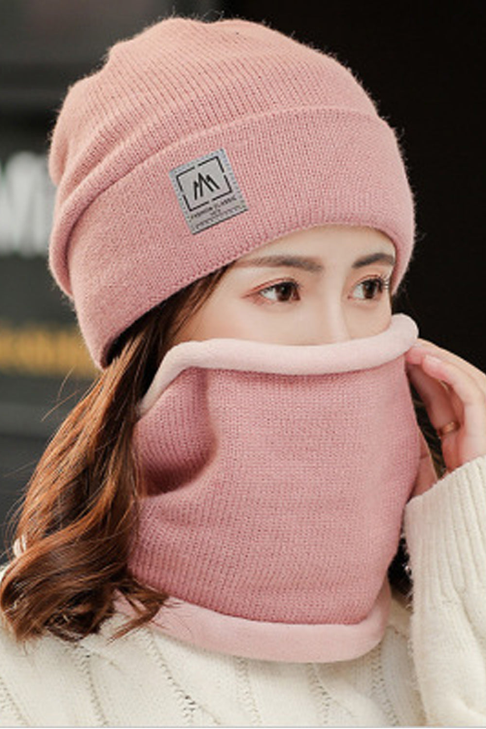Women Simple Solid Colored Warm Breathable Lovely Knitted Hat
