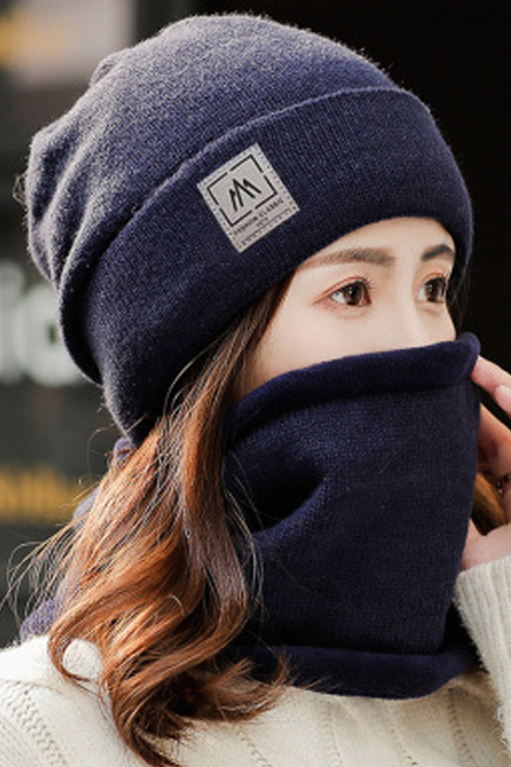 Women Simple Solid Colored Warm Breathable Lovely Knitted Hat
