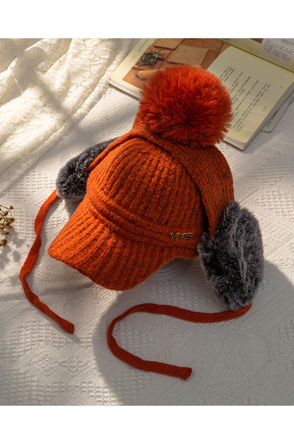 Women Comfortable Hair Ball Decoration Fashionable Knitted Hat