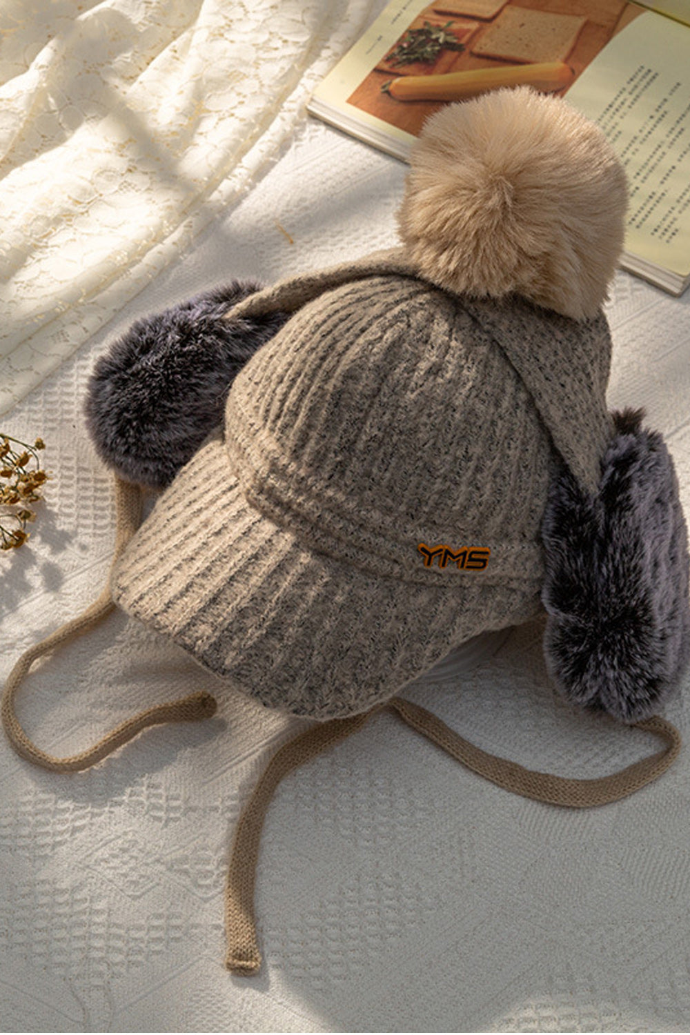 Women Comfortable Hair Ball Decoration Fashionable Knitted Hat