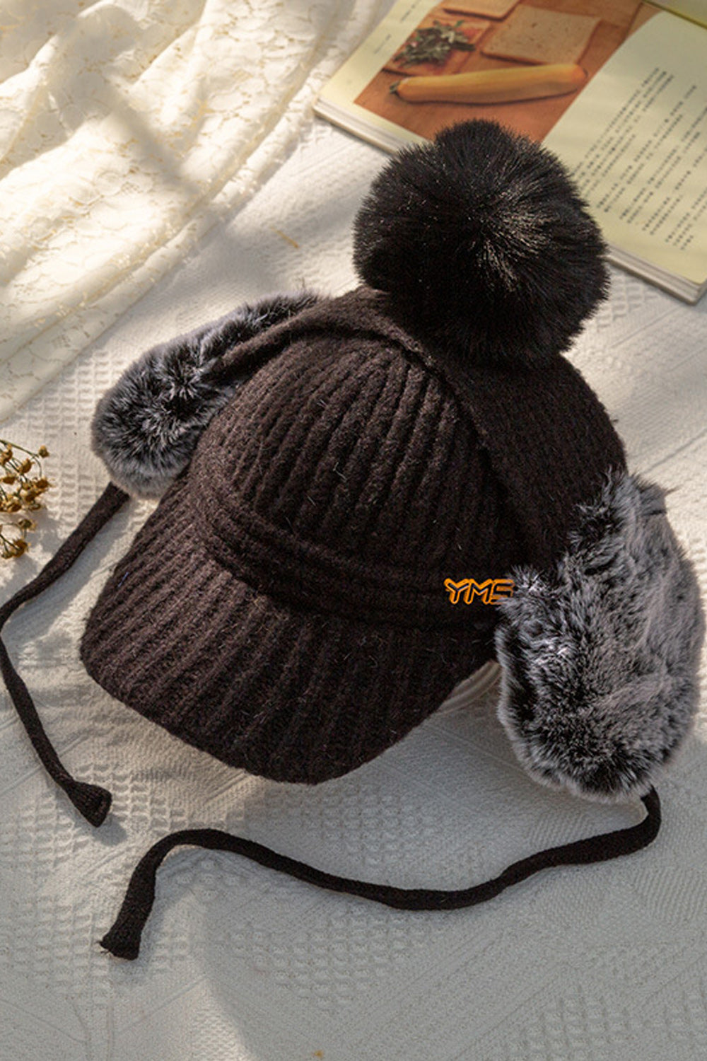 Women Comfortable Hair Ball Decoration Fashionable Knitted Hat