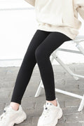 Kids Girls Elegant Solid Colored Comfortable Waist Thick Long Leggings