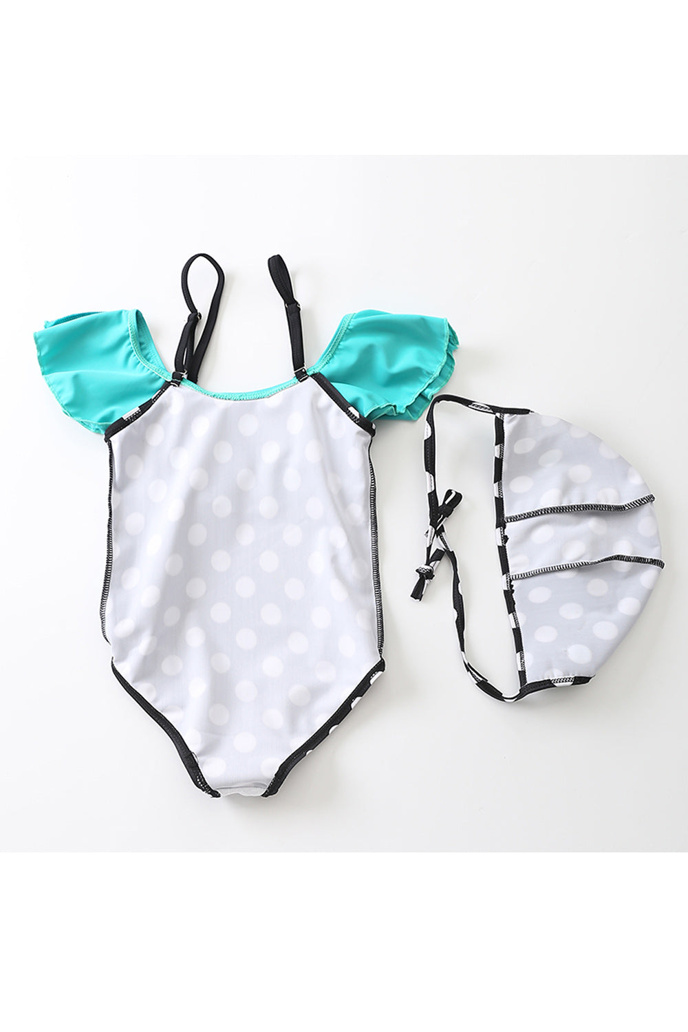 Baby & Toddler Girls Lovely Polka Dotted Pattern Easy Strapped Neck Sleeveless Summer Stylish Swimwear