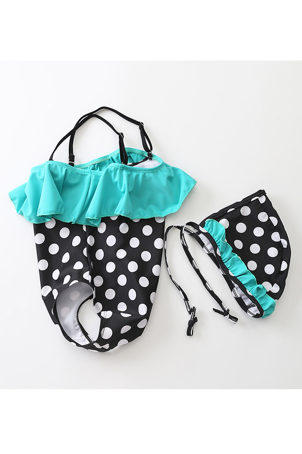Baby & Toddler Girls Lovely Polka Dotted Pattern Easy Strapped Neck Sleeveless Summer Stylish Swimwear