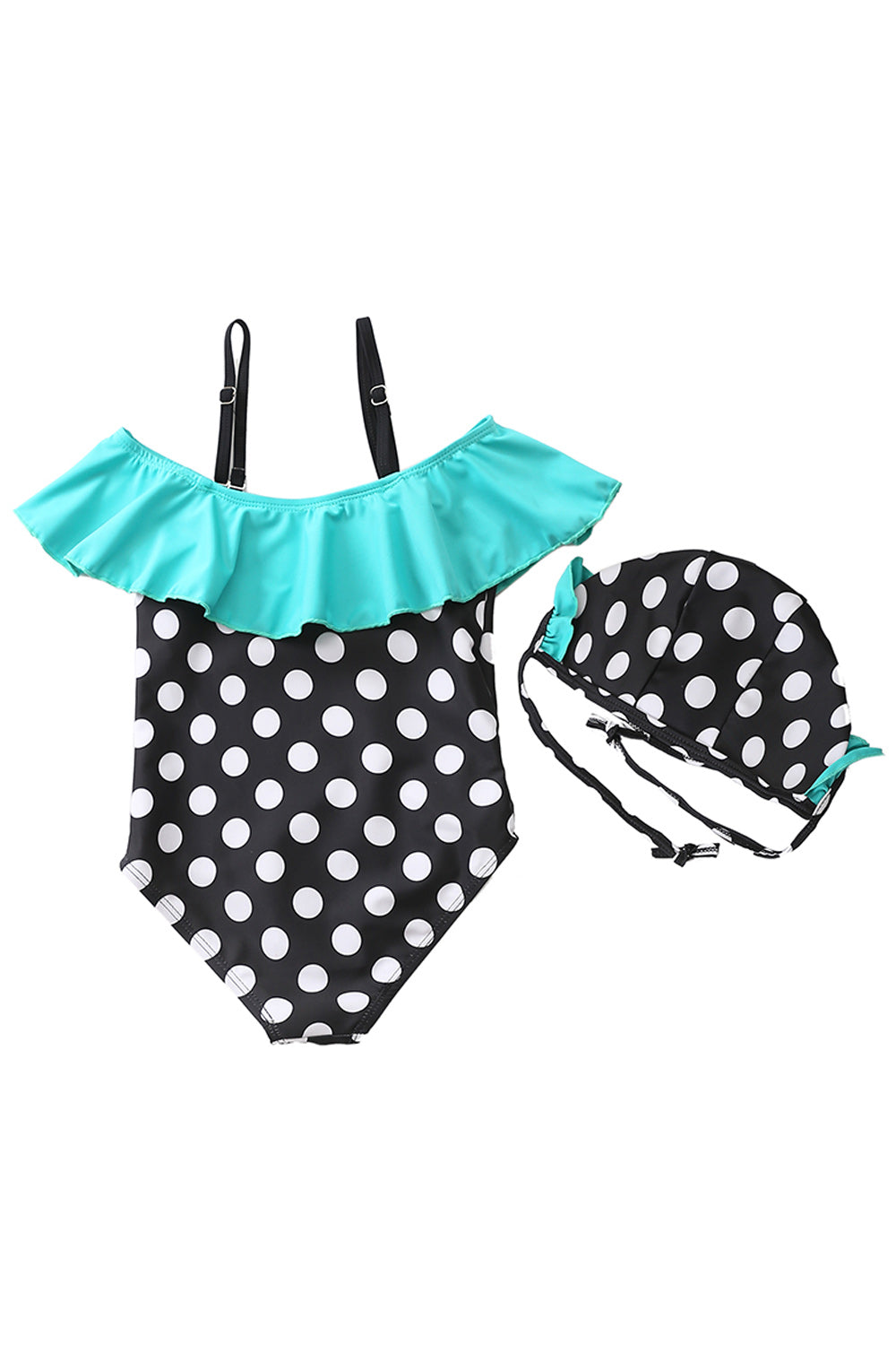 Baby & Toddler Girls Lovely Polka Dotted Pattern Easy Strapped Neck Sleeveless Summer Stylish Swimwear
