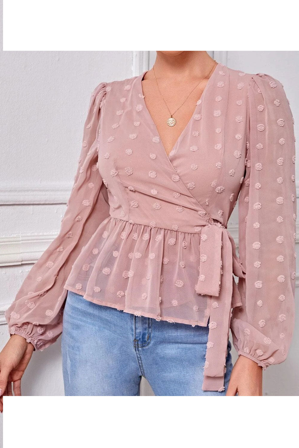 Women Stylish V-Neck Long Sleeve Outdoor Casual Shirt