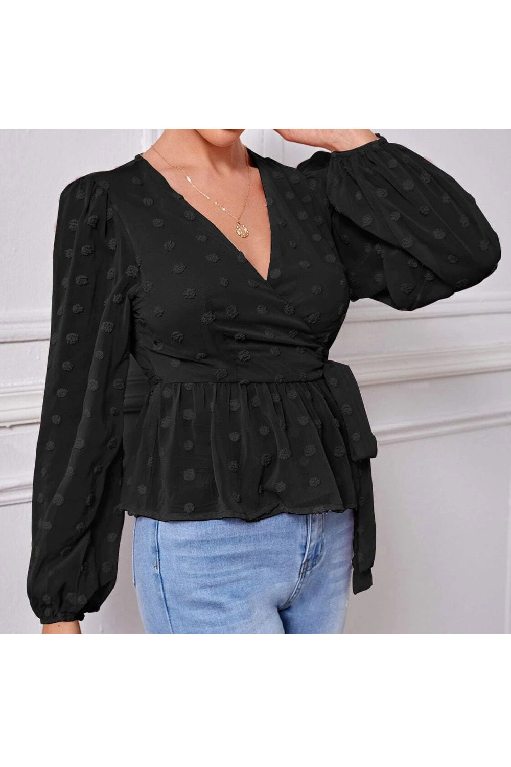 Women Stylish V-Neck Long Sleeve Outdoor Casual Shirt