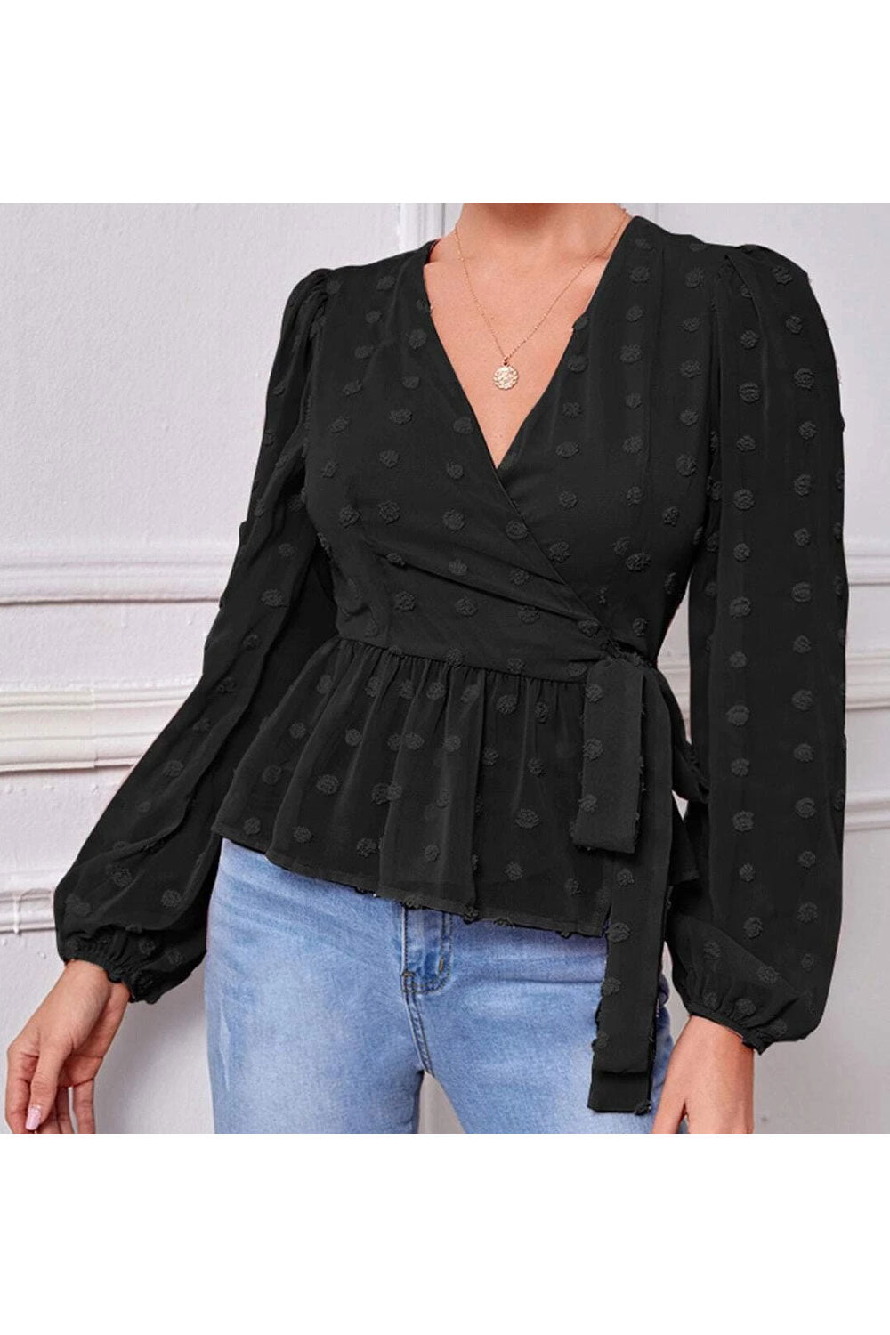 Women Stylish V-Neck Long Sleeve Outdoor Casual Shirt