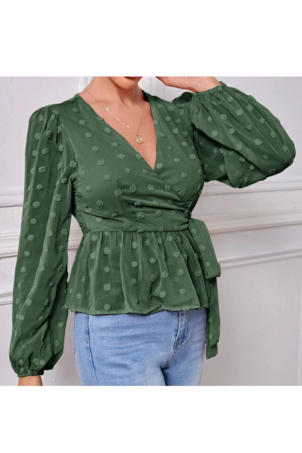 Women Stylish V-Neck Long Sleeve Outdoor Casual Shirt