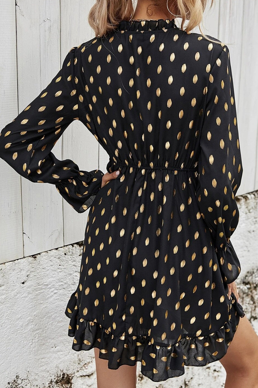 Women Long Sleeve Printed Slim Waist Casual Shirt