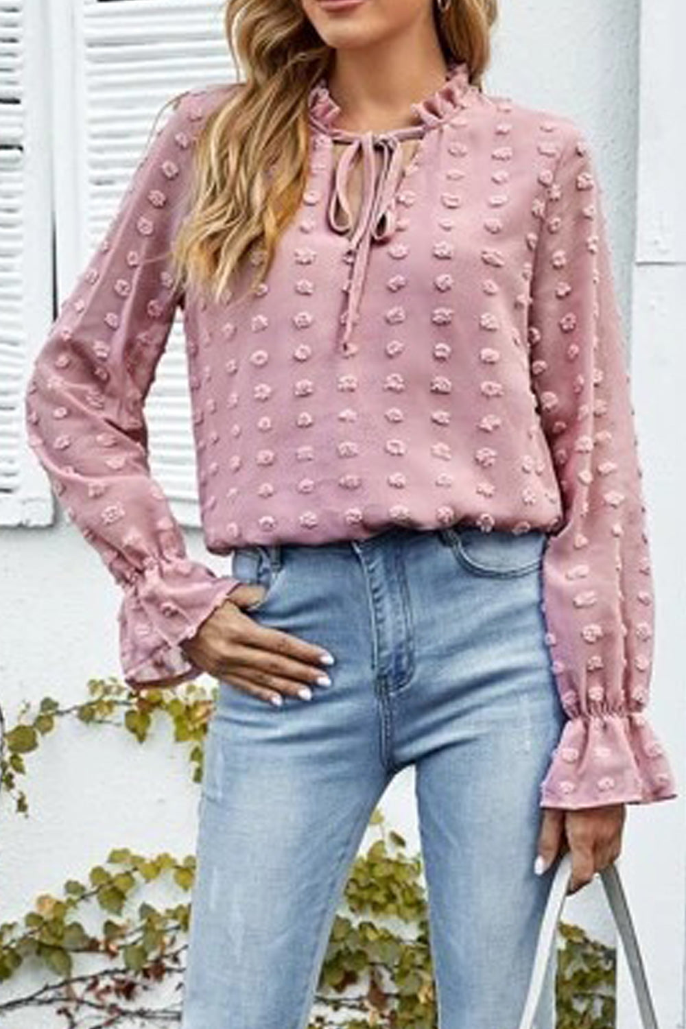 Women Long Sleeve Elegant Solid Colored Lightweight Beautiful Shirt