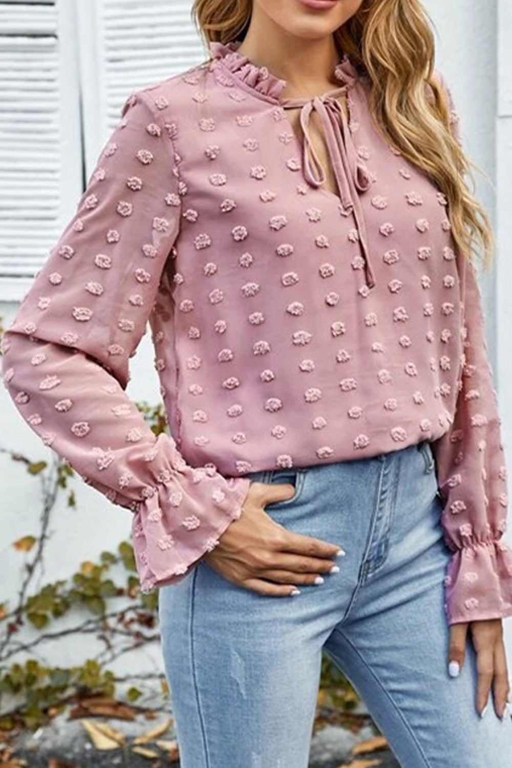 Women Long Sleeve Elegant Solid Colored Lightweight Beautiful Shirt