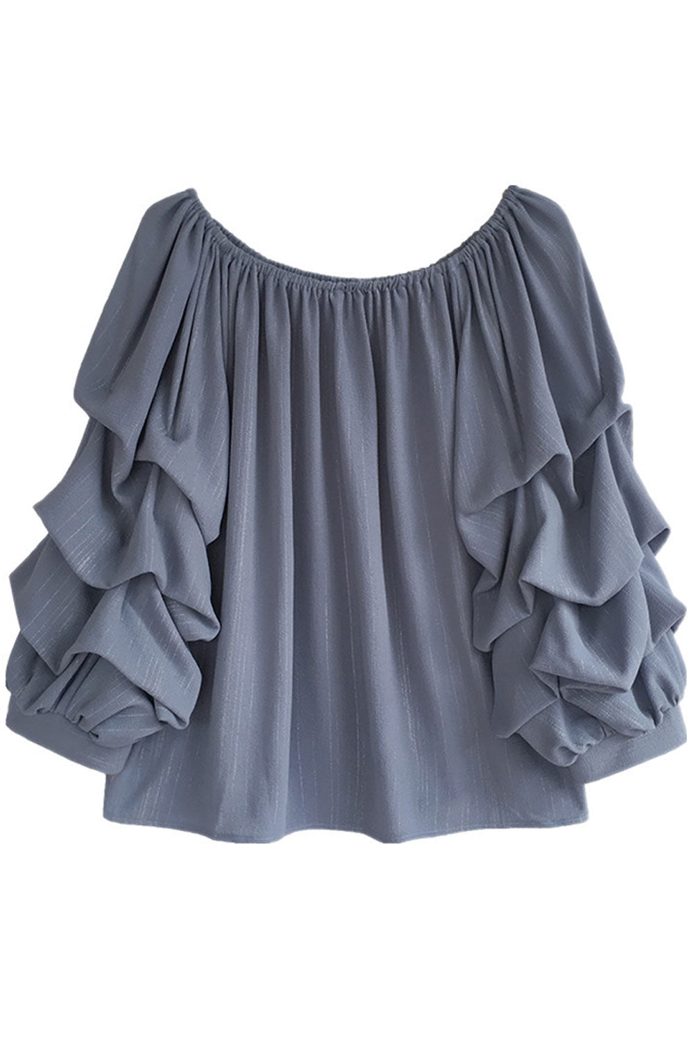 Women Fabulous Long Sleeve Chiffon Loose Style Solid Colored Shirt