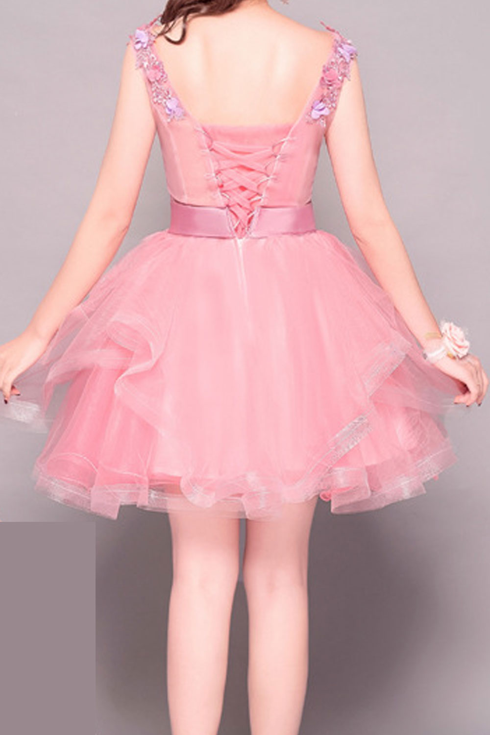Women Contrast Skirt Flared Round Neck Autumn Dress