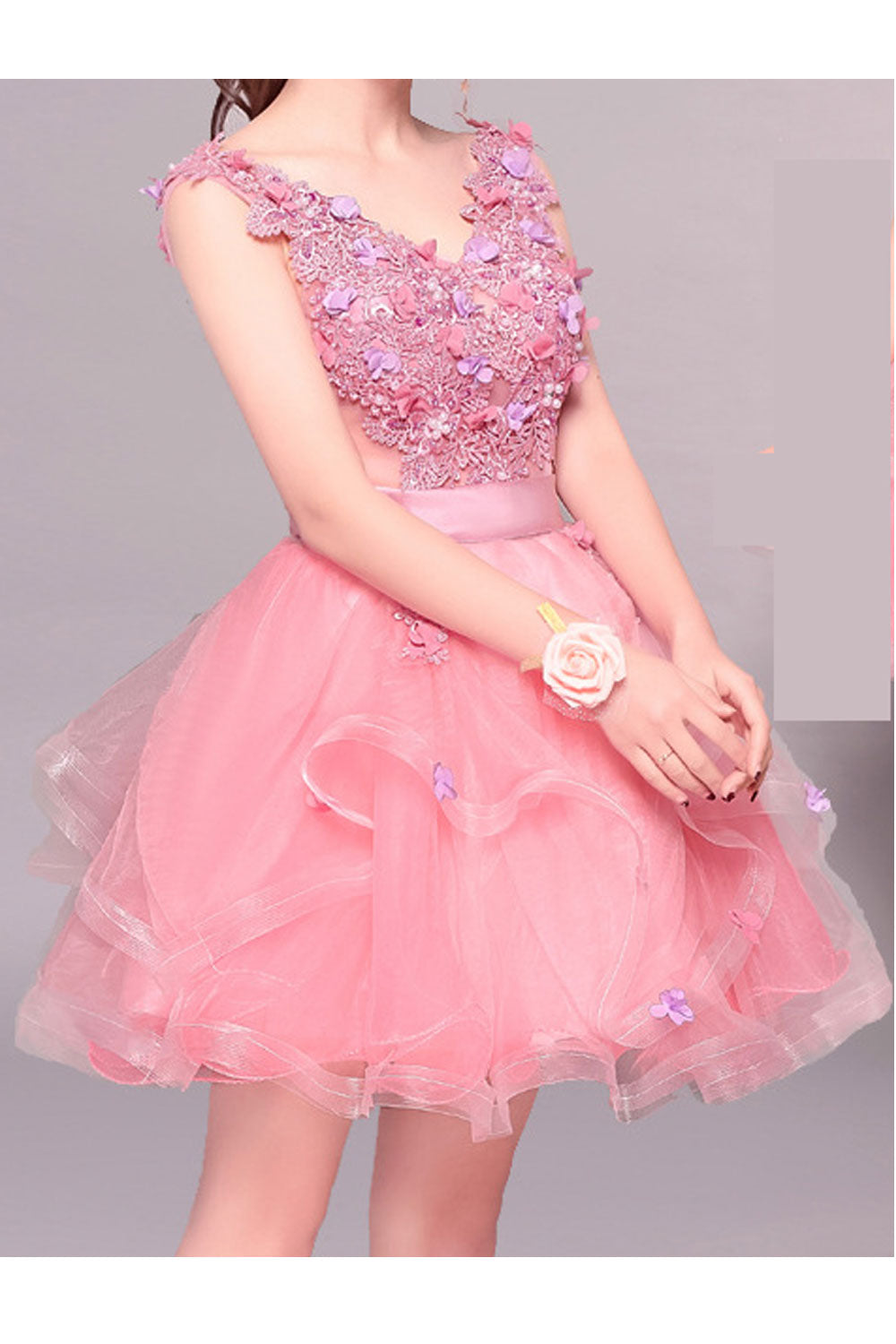 Women Contrast Skirt Flared Round Neck Autumn Dress