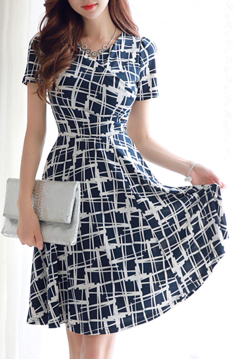 Women Amazing Printed Pattern Short Sleeve Summer Outing Cool Short Length Dress