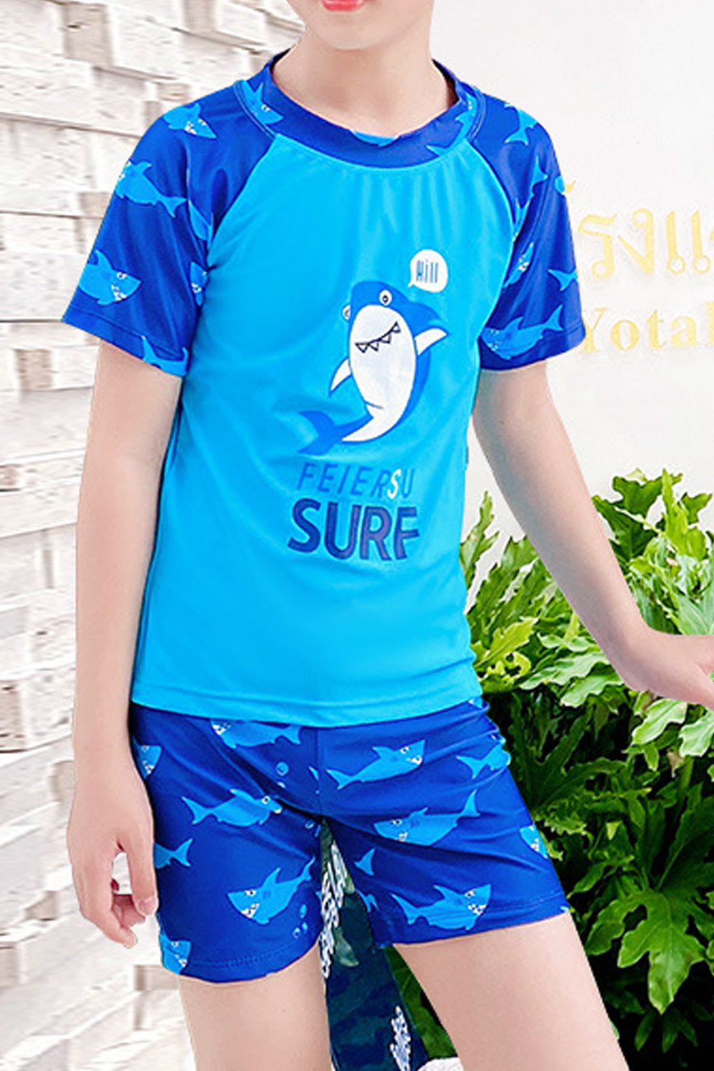 Kids Boys Two Piece Summer Season Short Sleeve Elasticated Waist Comfy Swimwear