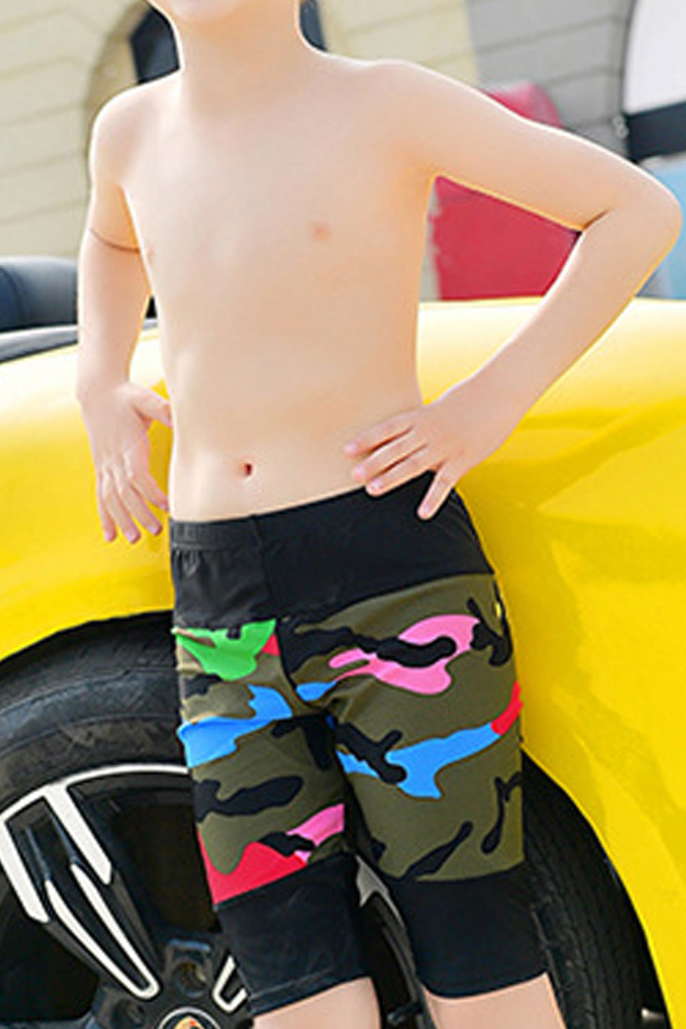 Kids Boys Comfortable Flexible Camouflage Printed Stylish Swimwear Short