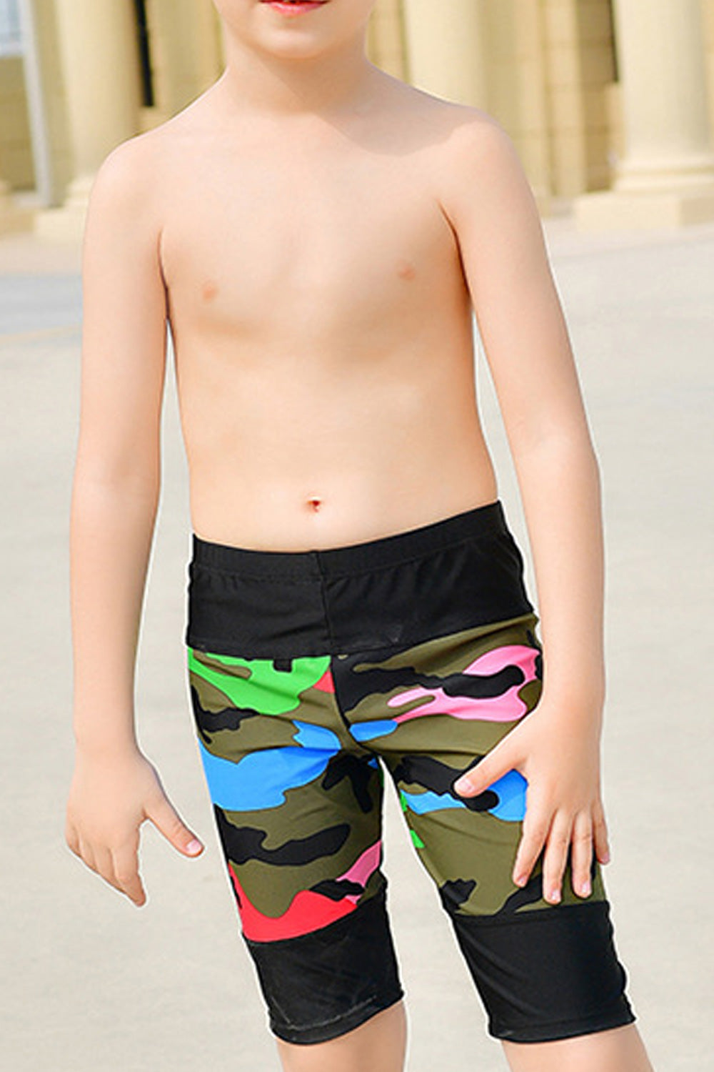 Kids Boys Comfortable Flexible Camouflage Printed Stylish Swimwear Short