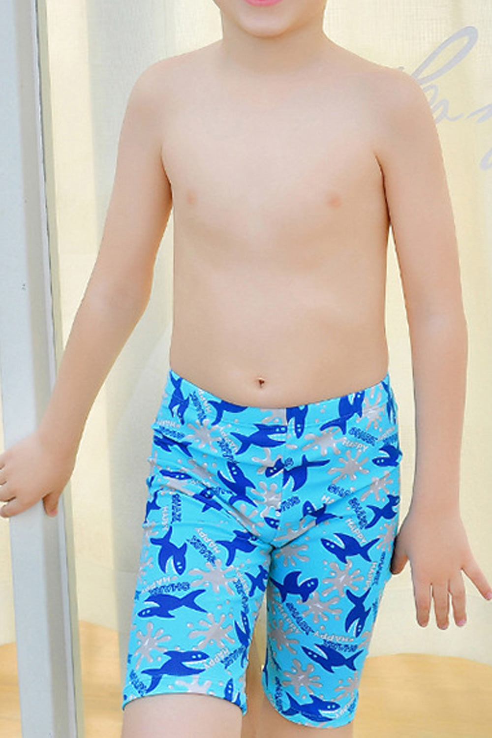 Kids Boys Cute Cartoon Printed Relax Soft Flexible Swimwear Short