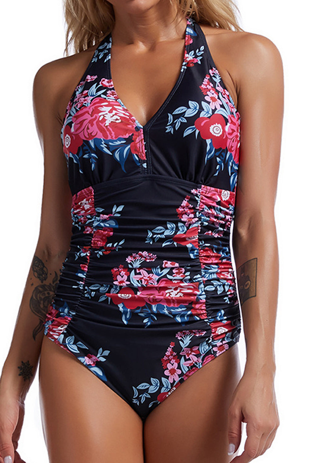Women Elegant Styled One Piece Slim Fit V-Neck Comfortable ZBSWimwear