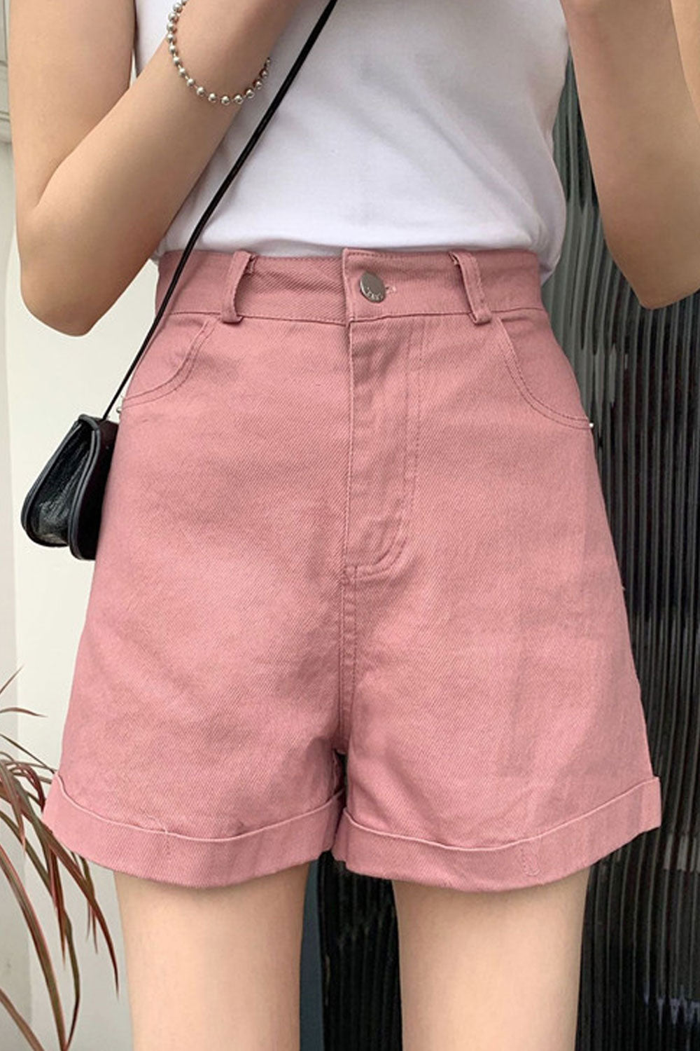 Women Amazing Casual Solid Colored Belt Loops Breathable Short
