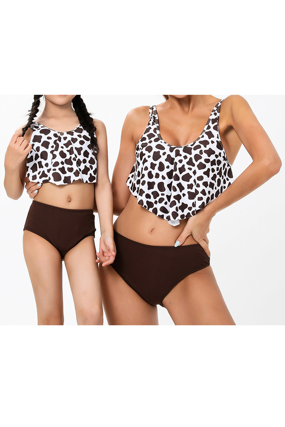 Women Trendy Printed Pattern Scoop Neck Relax Fit Two-Piece Summer Casual Swimwear