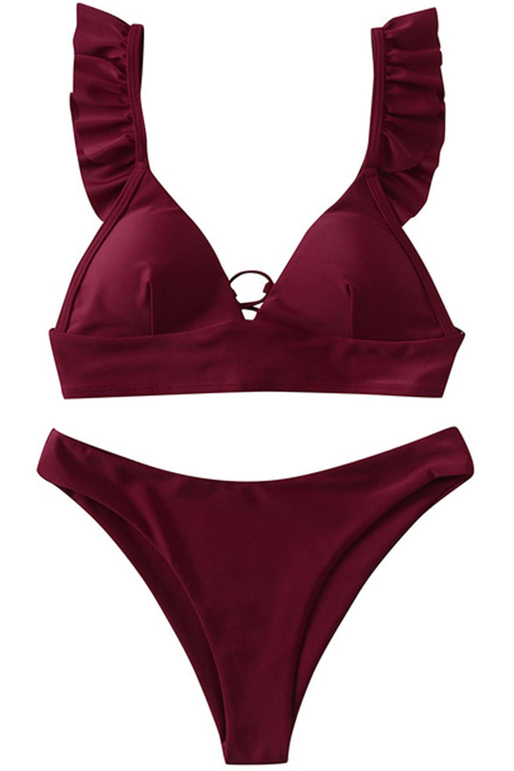 Women Elegant Styled Flying Shoulder Flexible Soft Two Piece ZBSWimwear