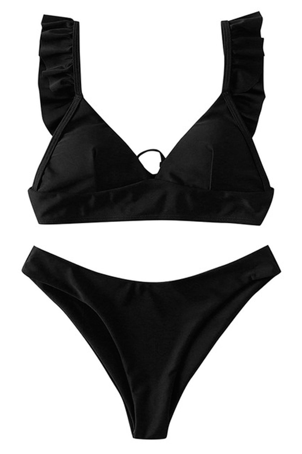 Women Elegant Styled Flying Shoulder Flexible Soft Two Piece ZBSWimwear