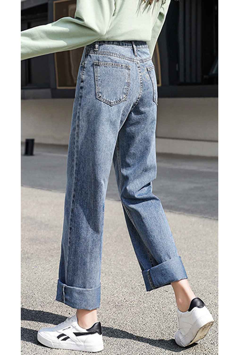 Women Splendid Summer Season Loose Ventilated High Waist Denim Jeans