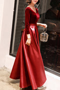 Women Silky Soft Long Sleeve V-Neck Style Fashionable Wedding Dress