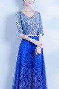 Women Trendy V-Neck Style Half Sleeve Soft Breathable Evening Dress