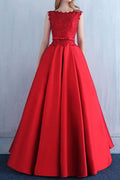 Women Sleeveless Style Solid Pattern Lace Embroidered Wedding Dress