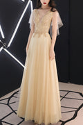 Women V-Neck Style Short Thin Sleeve Classy Long Skirt Evening Dress
