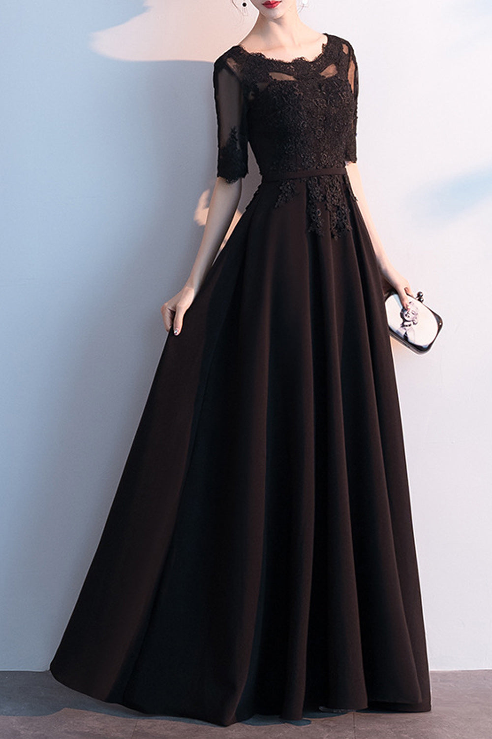 Women Elegant Solid Colored Half Sleeve Easy Lovely Wedding Dress