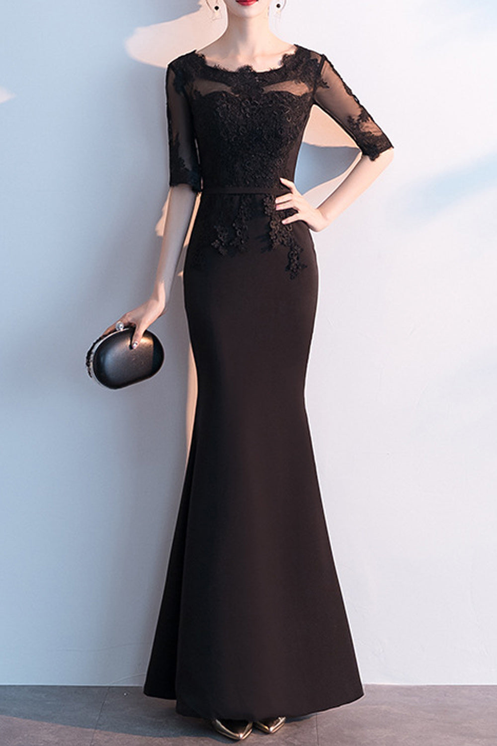 Women Elegant Solid Colored Half Sleeve Easy Lovely Wedding Dress