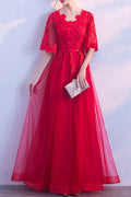 Women Beautiful Flower Attached Solid Colored Short Sleeve Wedding Dress