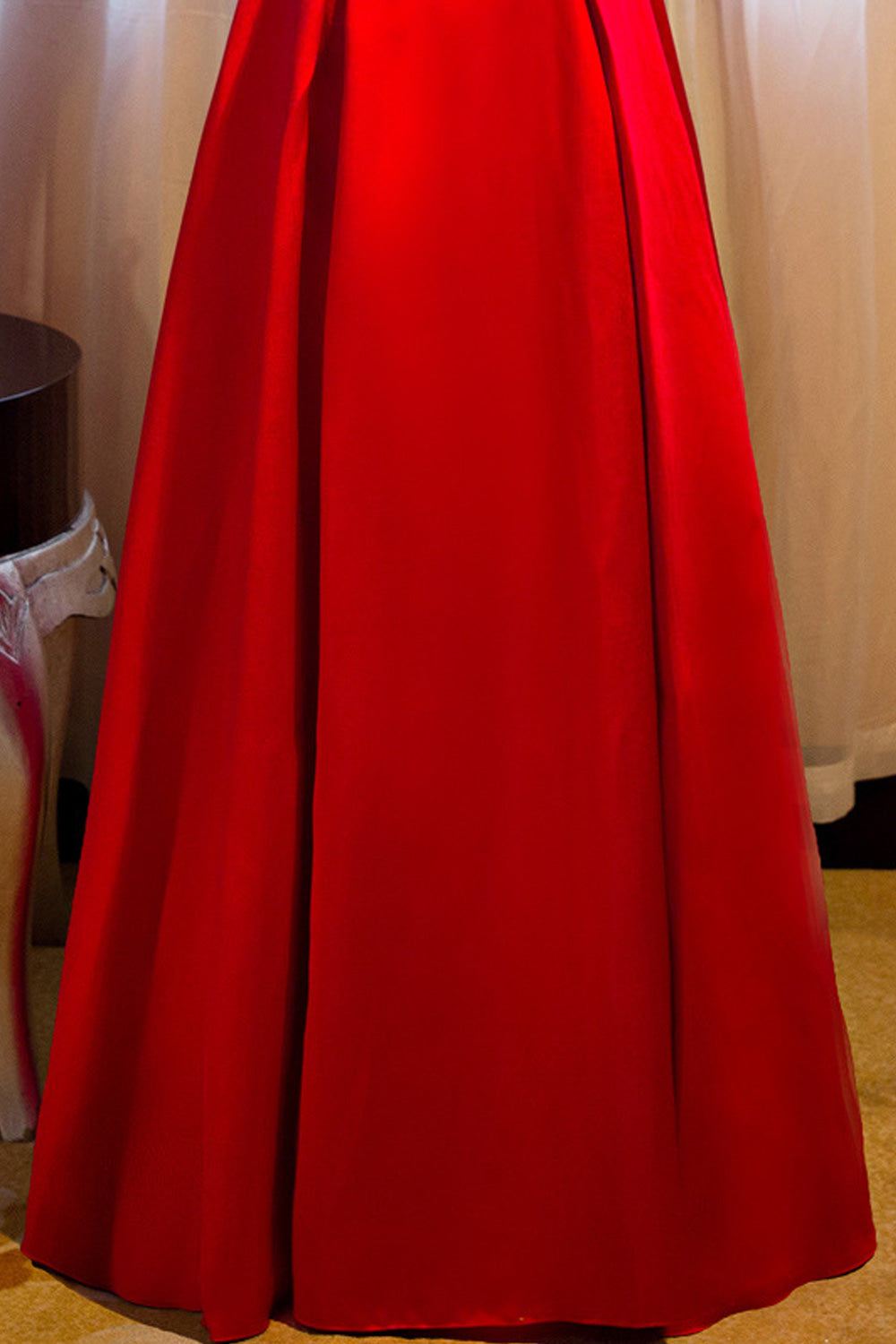 Women Off Shoulder Sleeve Beautiful Solid Colored Long Length Summer Slim Waist Wedding Dress
