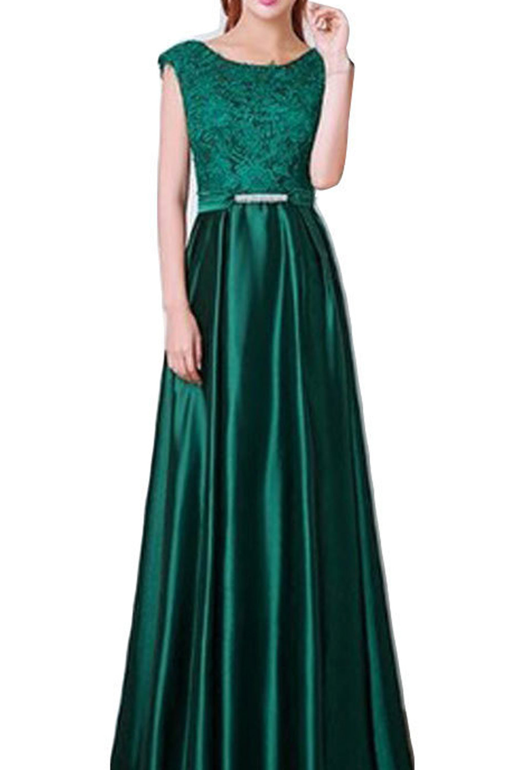 Women Round Neck Sleeveless Style Smooth Soft Wedding Dress