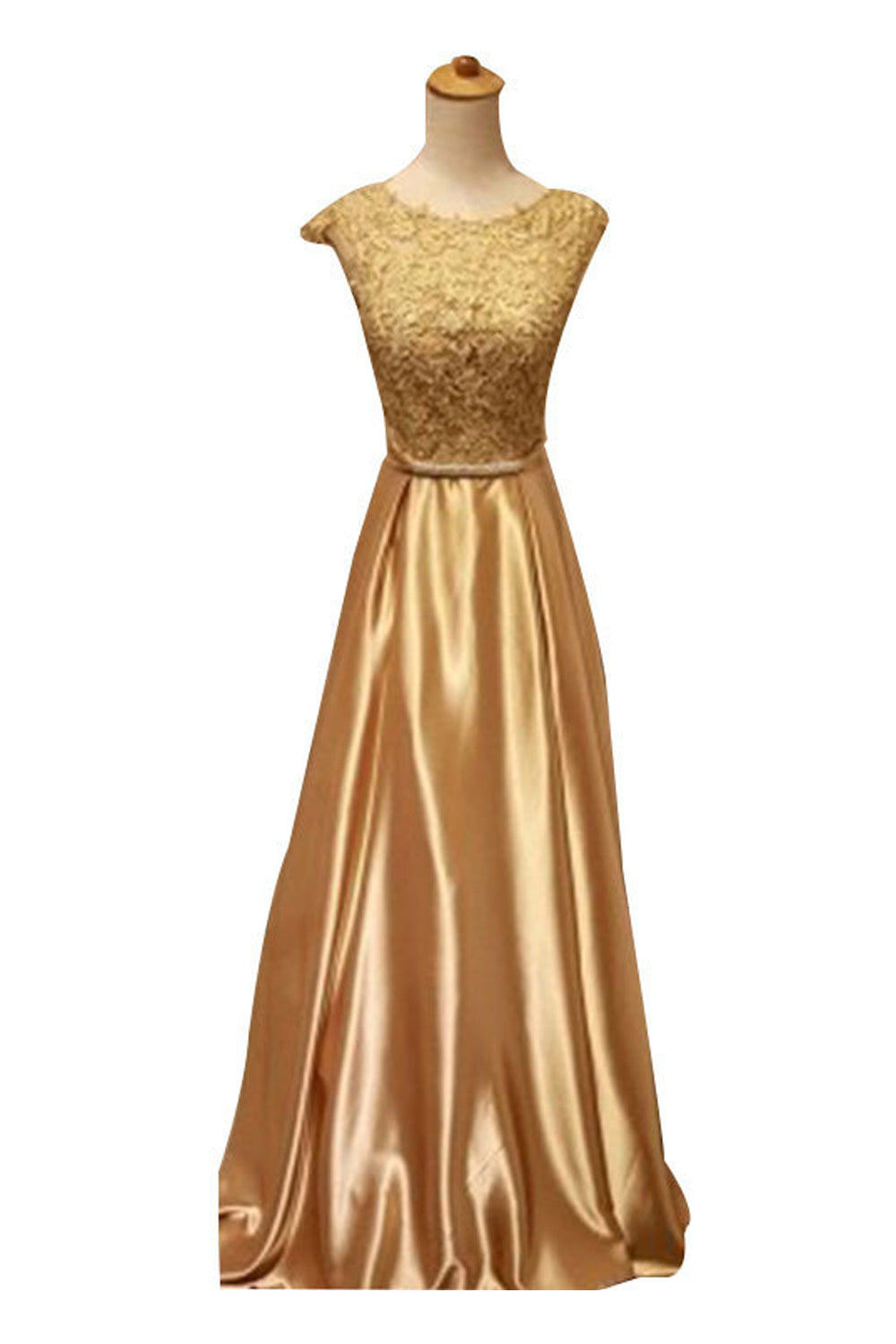Women Round Neck Sleeveless Style Smooth Soft Wedding Dress