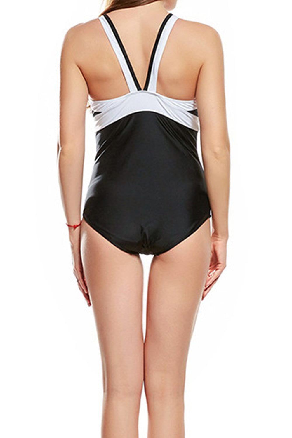 Women Round Neck Fabulous Solid Pattern Summer Slim Fit Sleeveless Pool ZBSWimwear