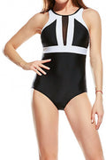 Women Round Neck Fabulous Solid Pattern Summer Slim Fit Sleeveless Pool ZBSWimwear