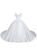 Women Comfy Short Sleeve Silky Soft Long Tail Skirt Wedding Dress