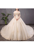 Women Pretty Flower Embroidered Long Tail Comfortable Wedding Dress