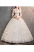Women Stand Collar Long Sleeve Thin Breathable Wedding Dress