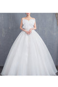 Women Solid Colored Pleated Pattern Bow Attached Wedding Dress
