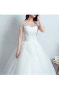 Women Red Colored Short Sleeve Long Gown Wedding Dress