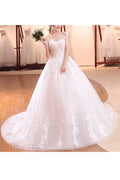 Women Beautiful Embroidered Style Solid Colored Wedding Dress