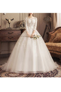 Women Long Thin Skirt Lace Embroidery Beautiful Wedding Dress