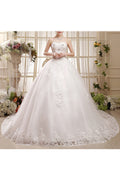 Women Slim Waist Off-Shoulder Charming Long Tail Skirt Wedding Dress